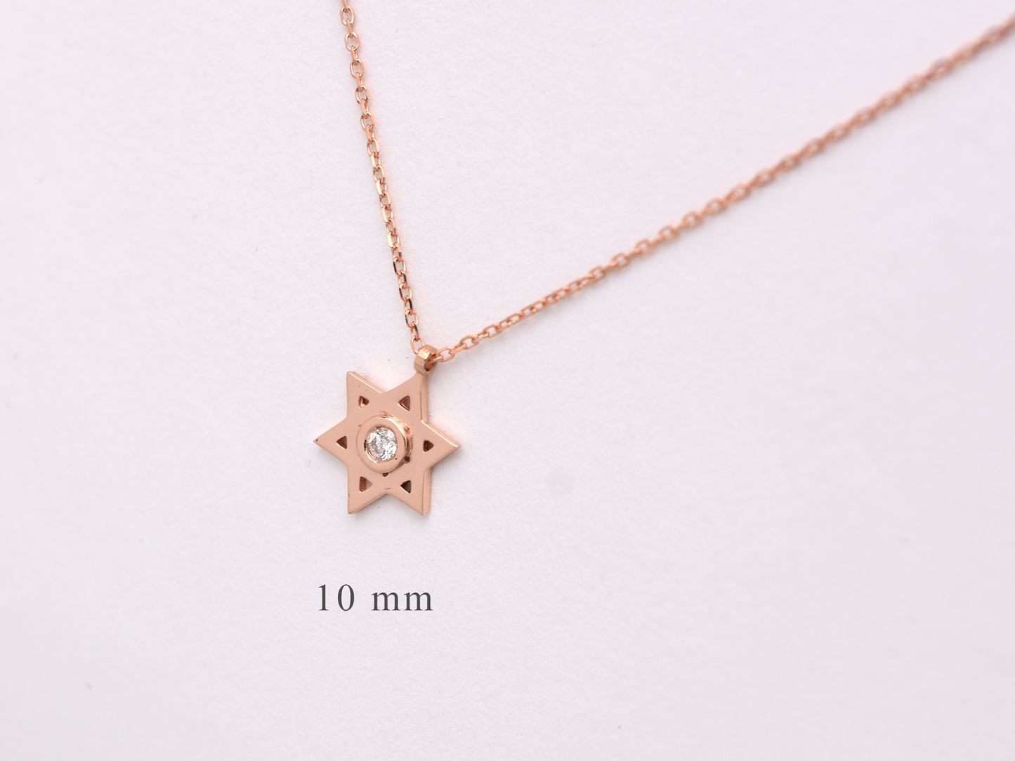 14k Gold and diamond Star Of David necklace - religious charm