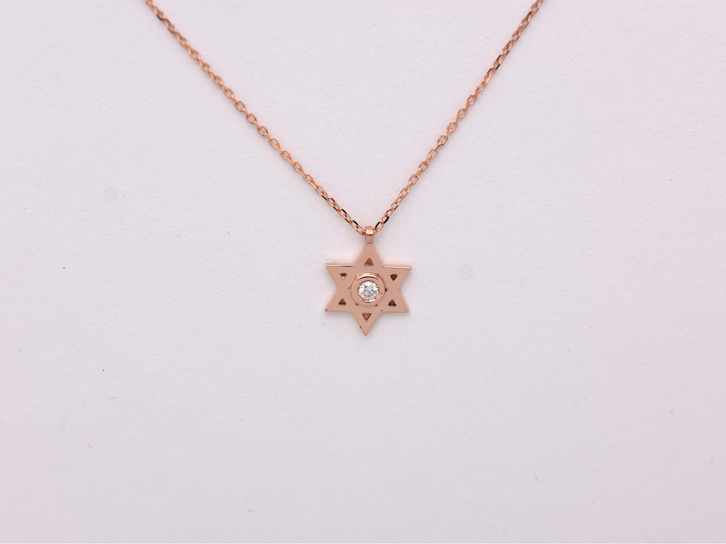 14k Gold and diamond Star Of David necklace - religious charm
