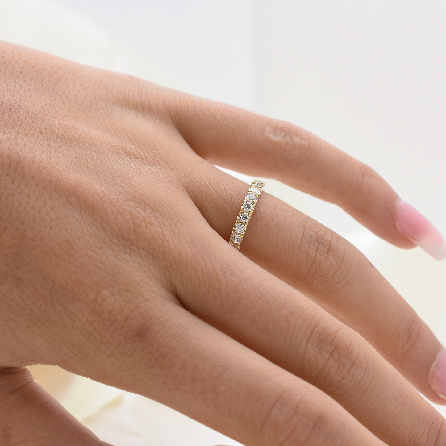 14k Diamond Wedding Band 0.55ct