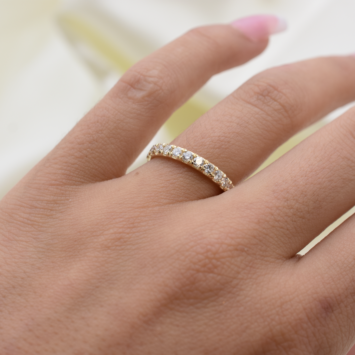 14k Diamond Wedding Band 0.55ct