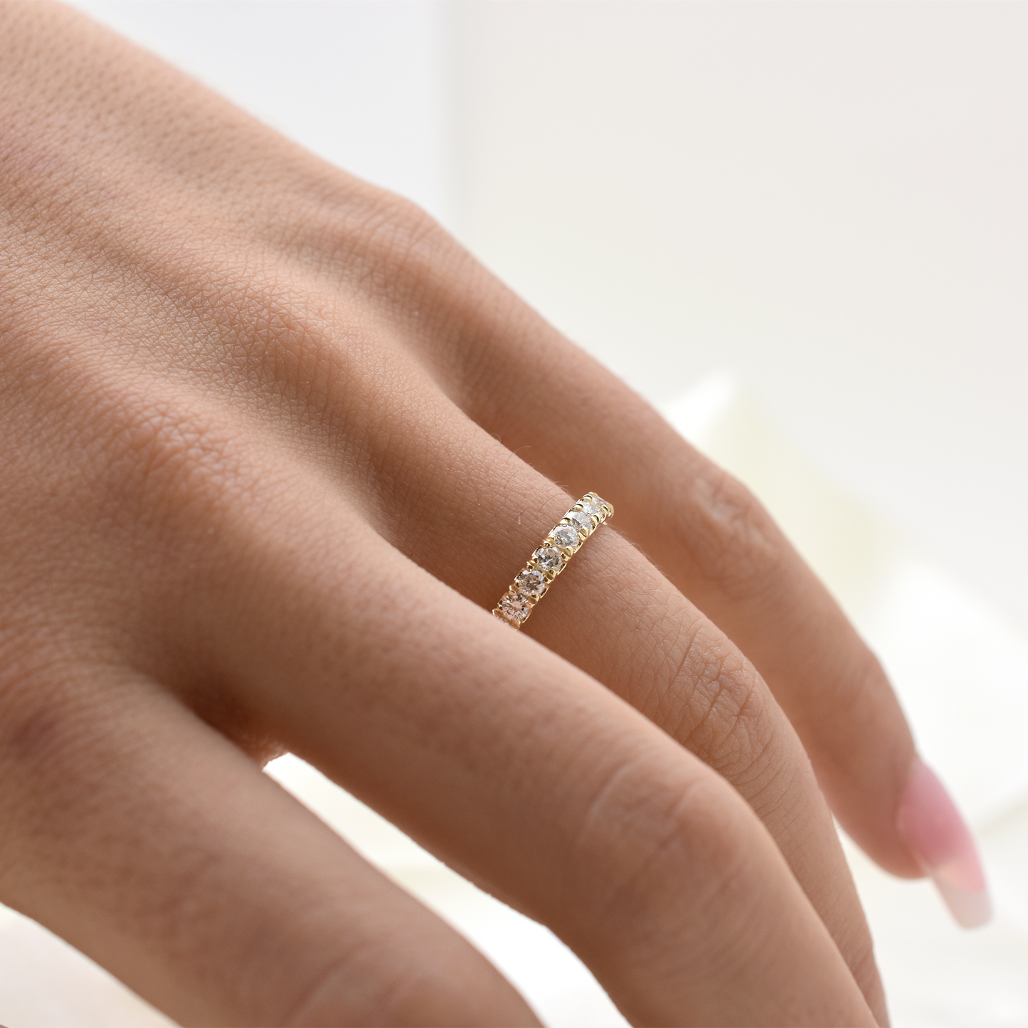 14k Diamond Wedding Band 0.55ct