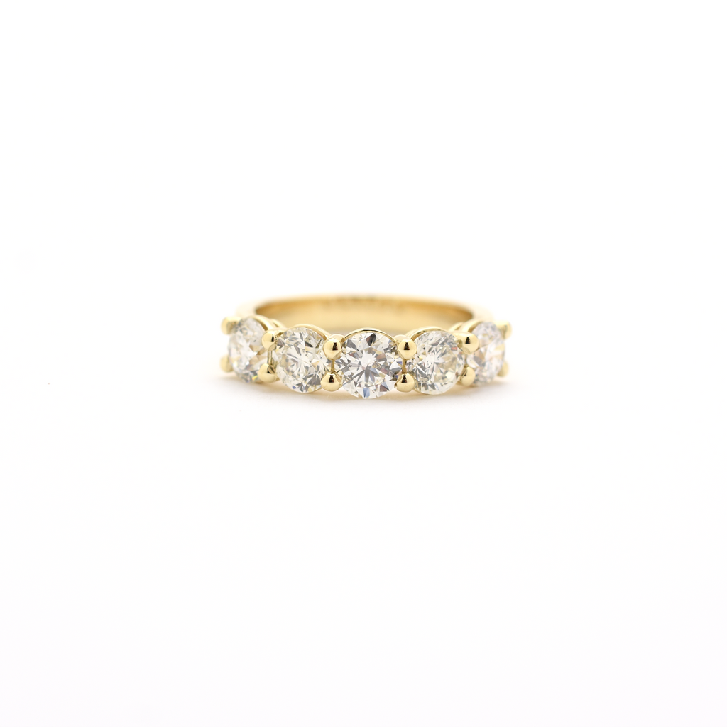 14k 5 Diamond Wedding Band