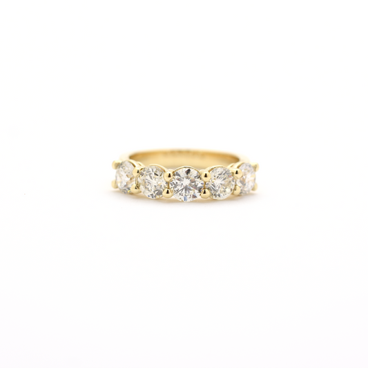 14k 5 Diamond Wedding Band