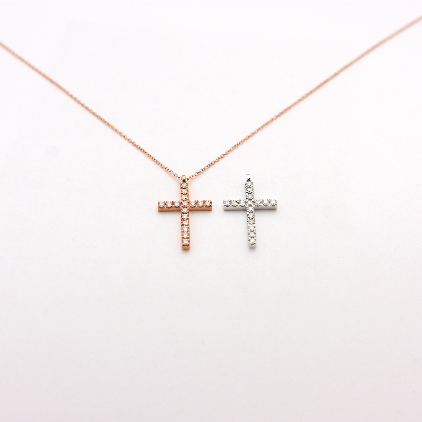 14k 0.35ct Diamond Cross Necklace