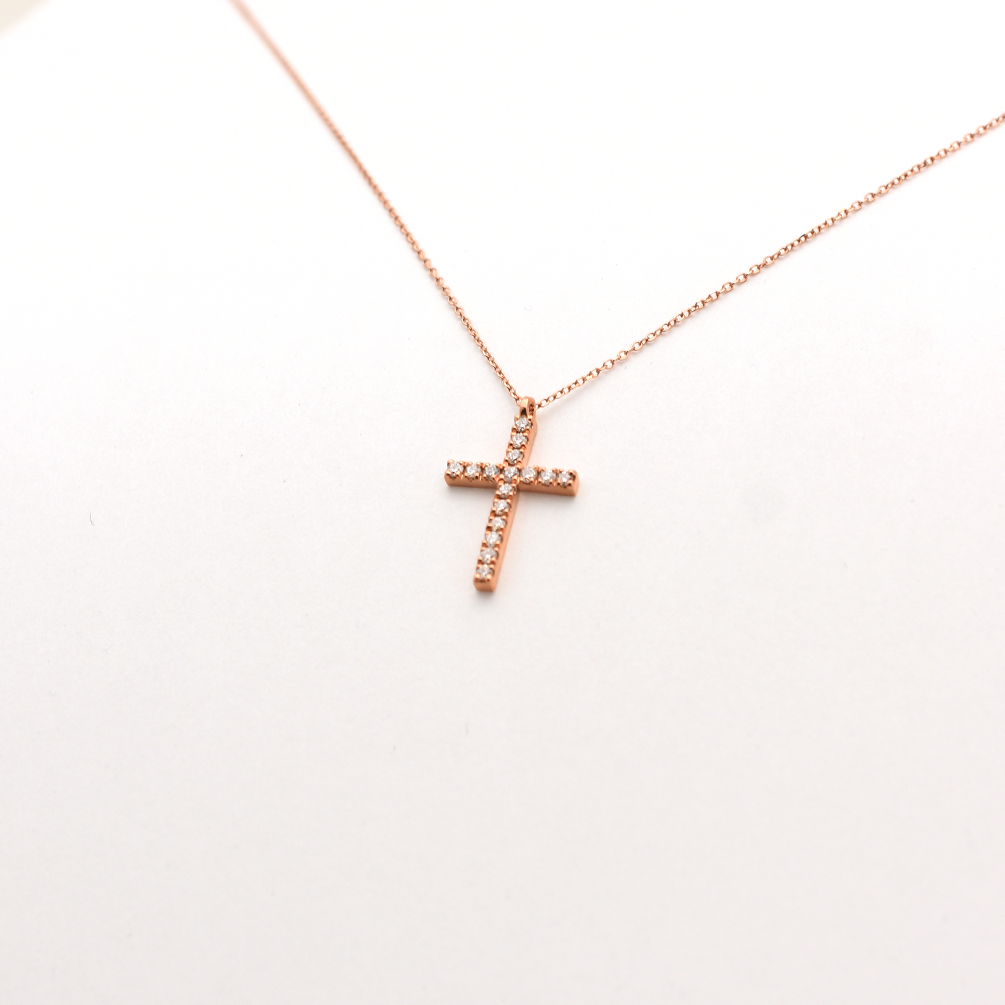 14k 0.35ct Diamond Cross Necklace