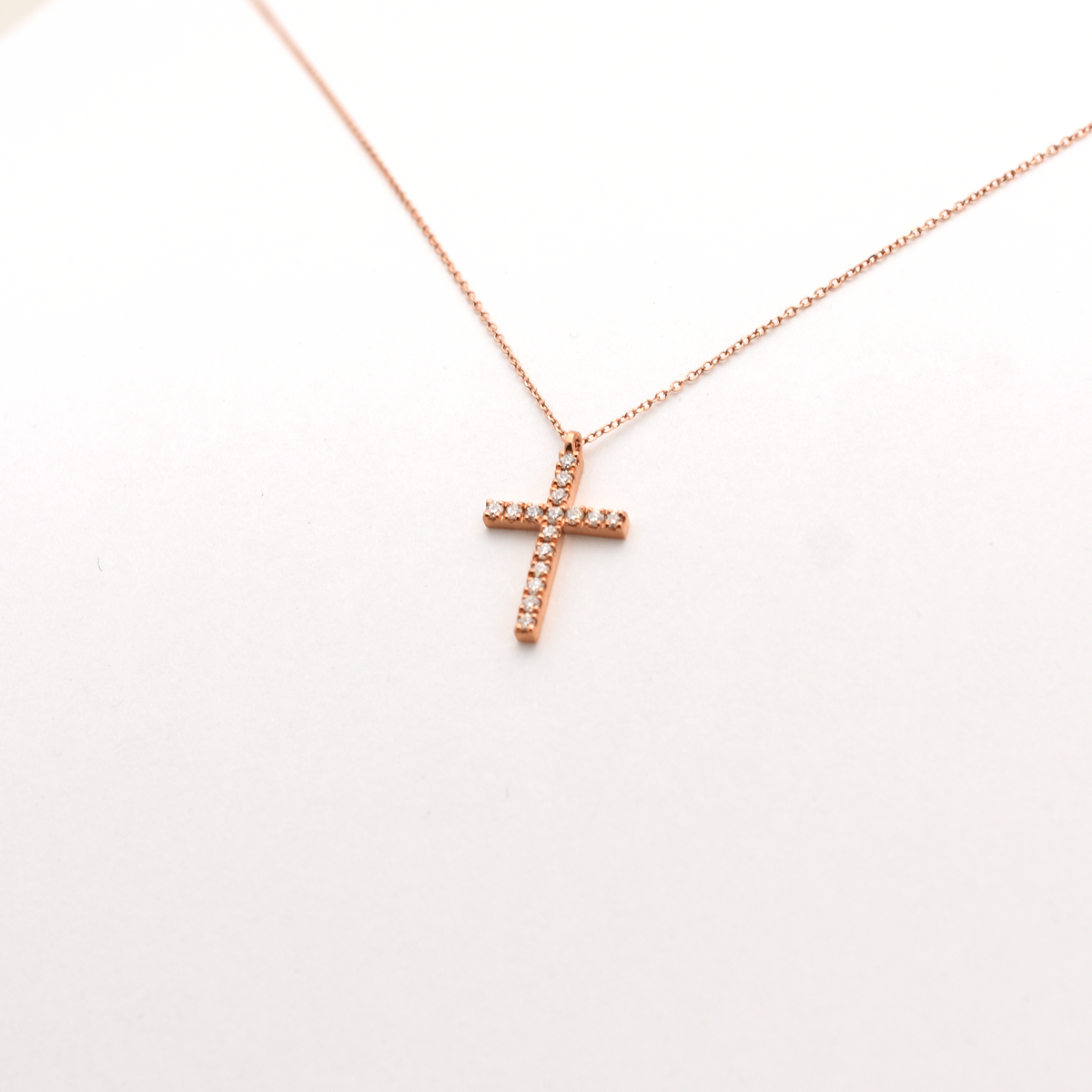 14k 0.35ct Diamond Cross Necklace