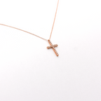 14k 0.35ct Diamond Cross Necklace
