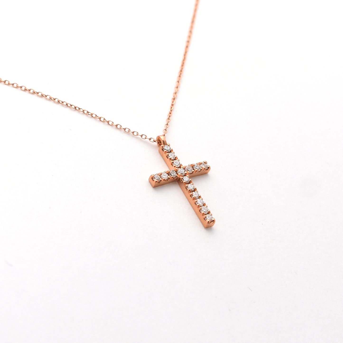 14k 0.35ct Diamond Cross Necklace