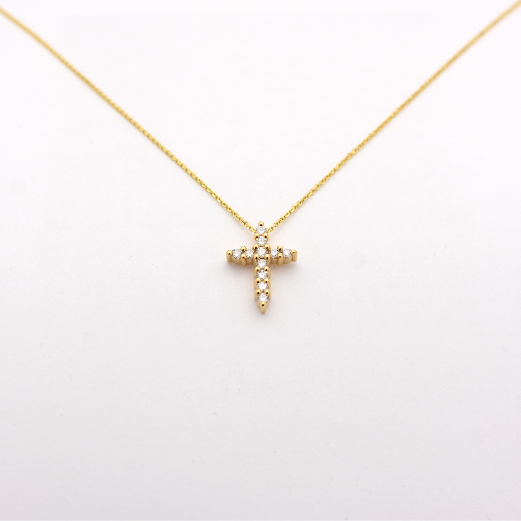 14k 0.55ct Diamond Cross Necklace