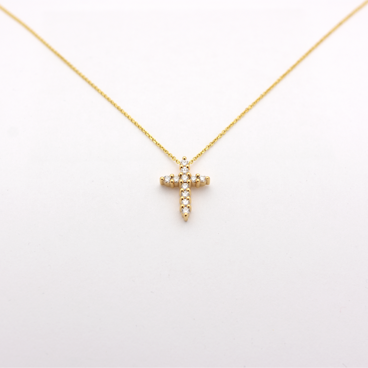 14k 0.55ct Diamond Cross Necklace
