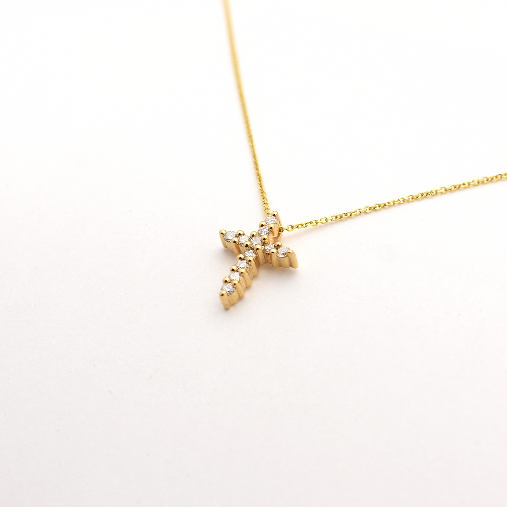14k 0.55ct Diamond Cross Necklace