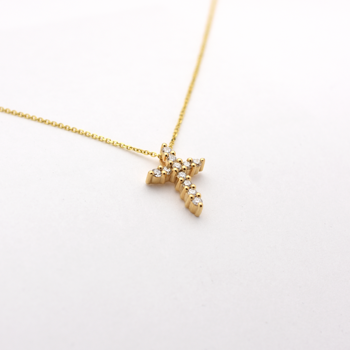 14k 0.55ct Diamond Cross Necklace