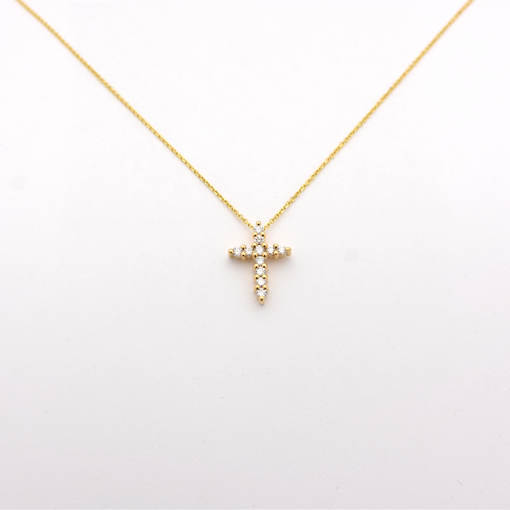 14k 0.55ct Diamond Cross Necklace