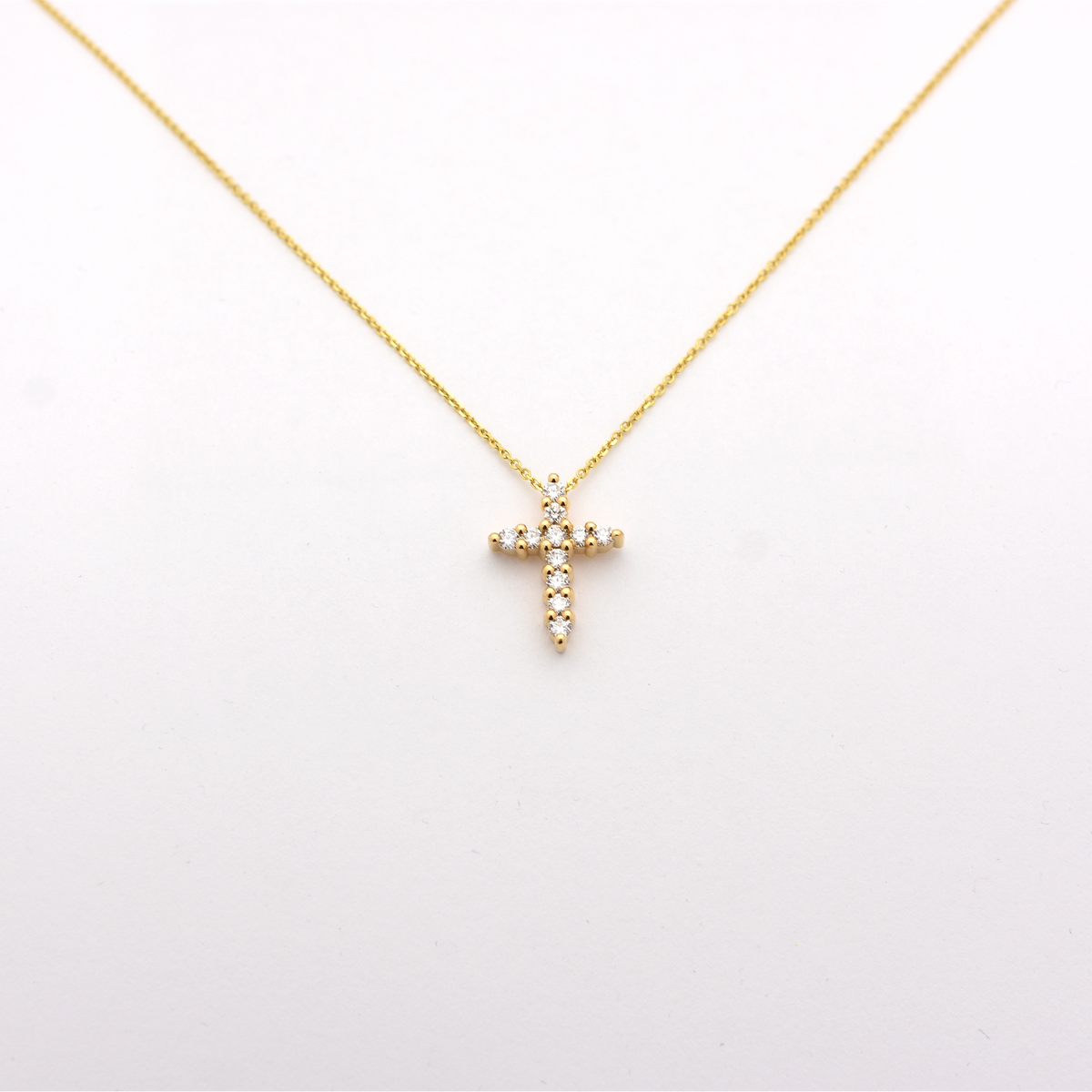 14k 0.55ct Diamond Cross Necklace