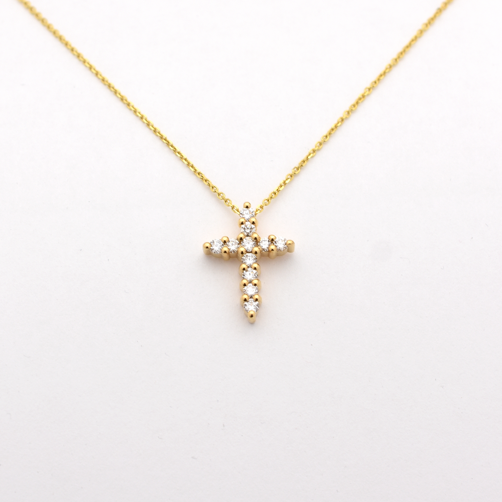 14k 0.55ct Diamond Cross Necklace
