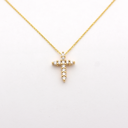 14k 0.55ct Diamond Cross Necklace