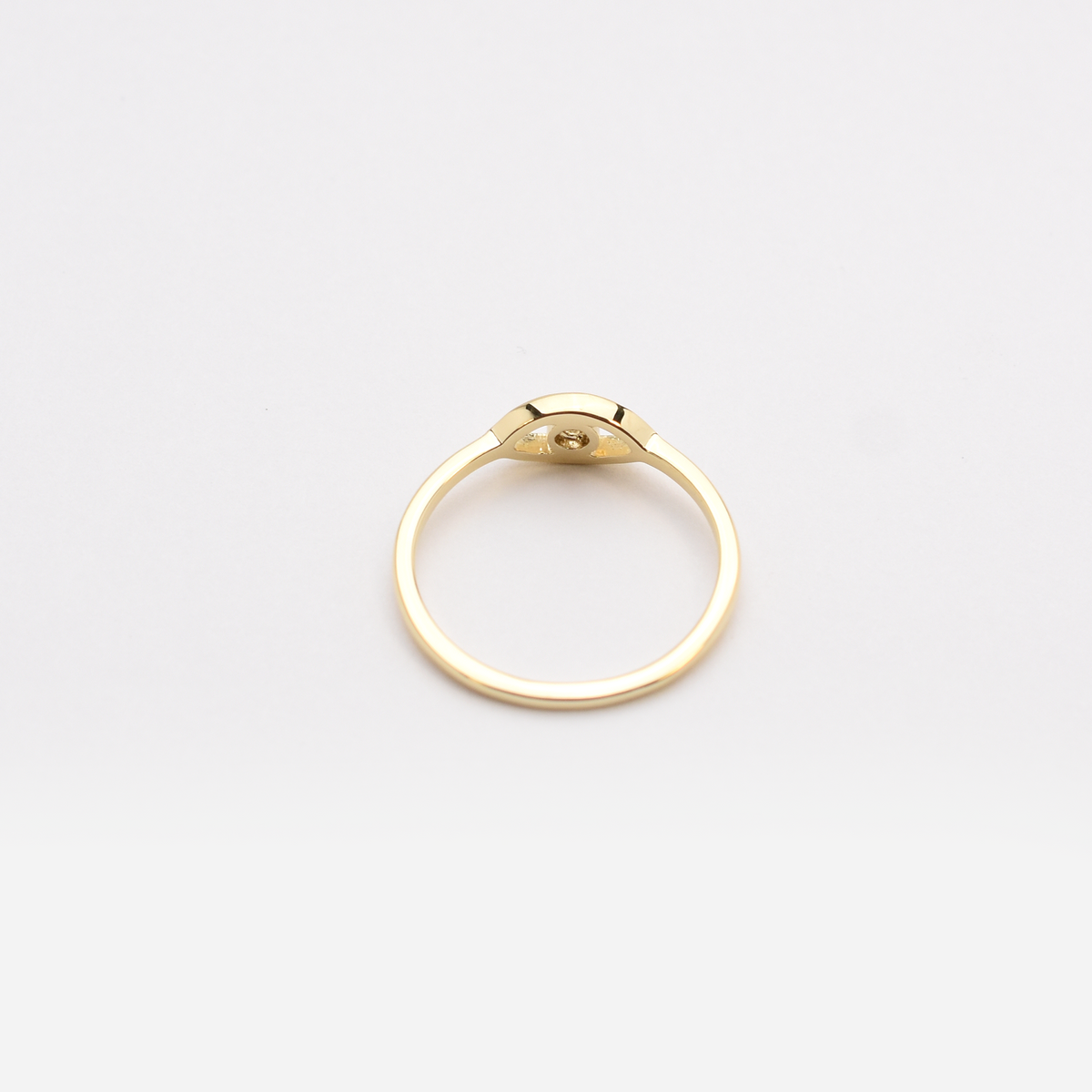 14K Diamond Evil Eye Ring
