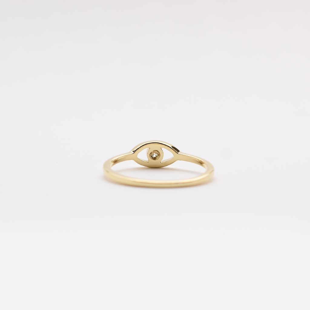 14K Diamond Evil Eye Ring
