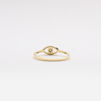 14K Diamond Evil Eye Ring