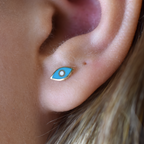 14k Evil Eye Enamel Earrings