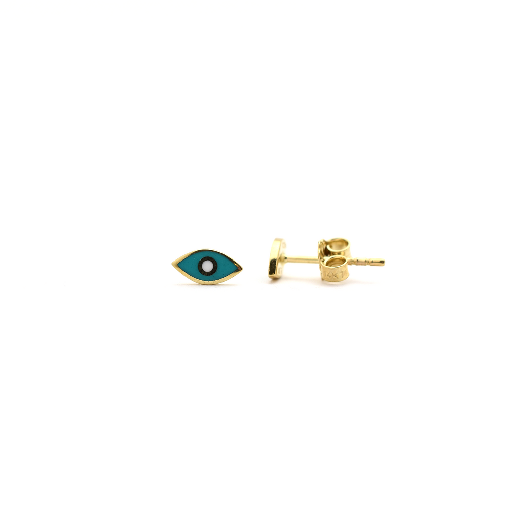 14k Evil Eye Enamel Earrings