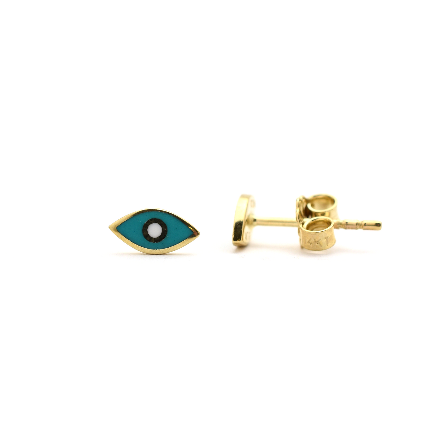 14k Evil Eye Enamel Earrings
