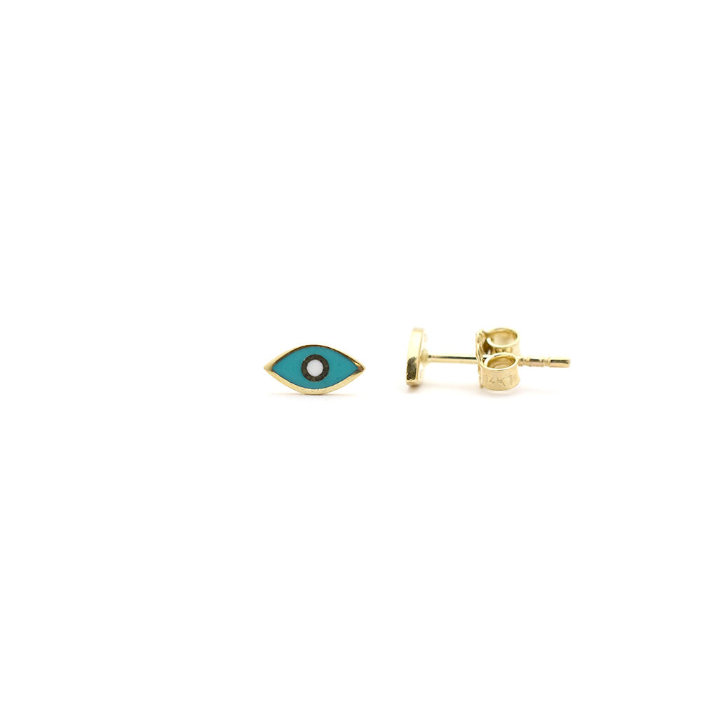 14k Evil Eye Enamel Earrings