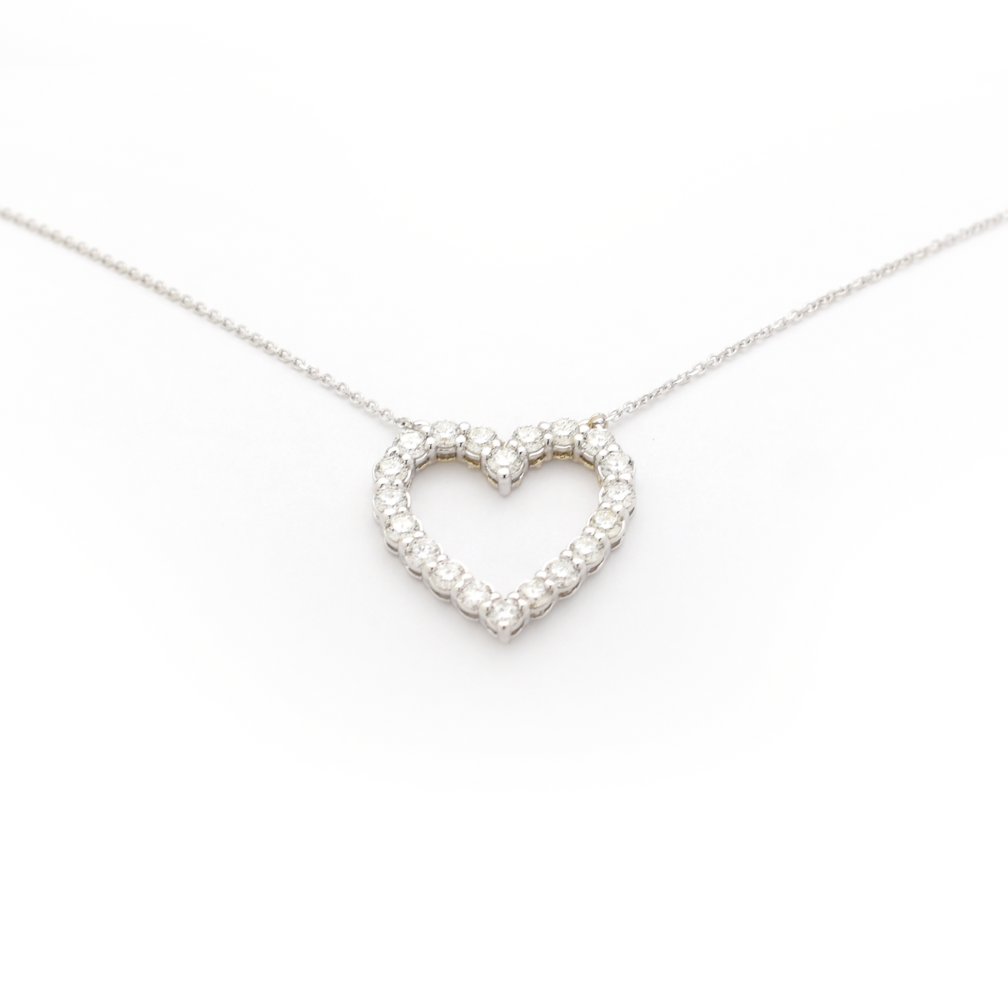 large diamond heart necklace - 1.70 carat natural diamonds