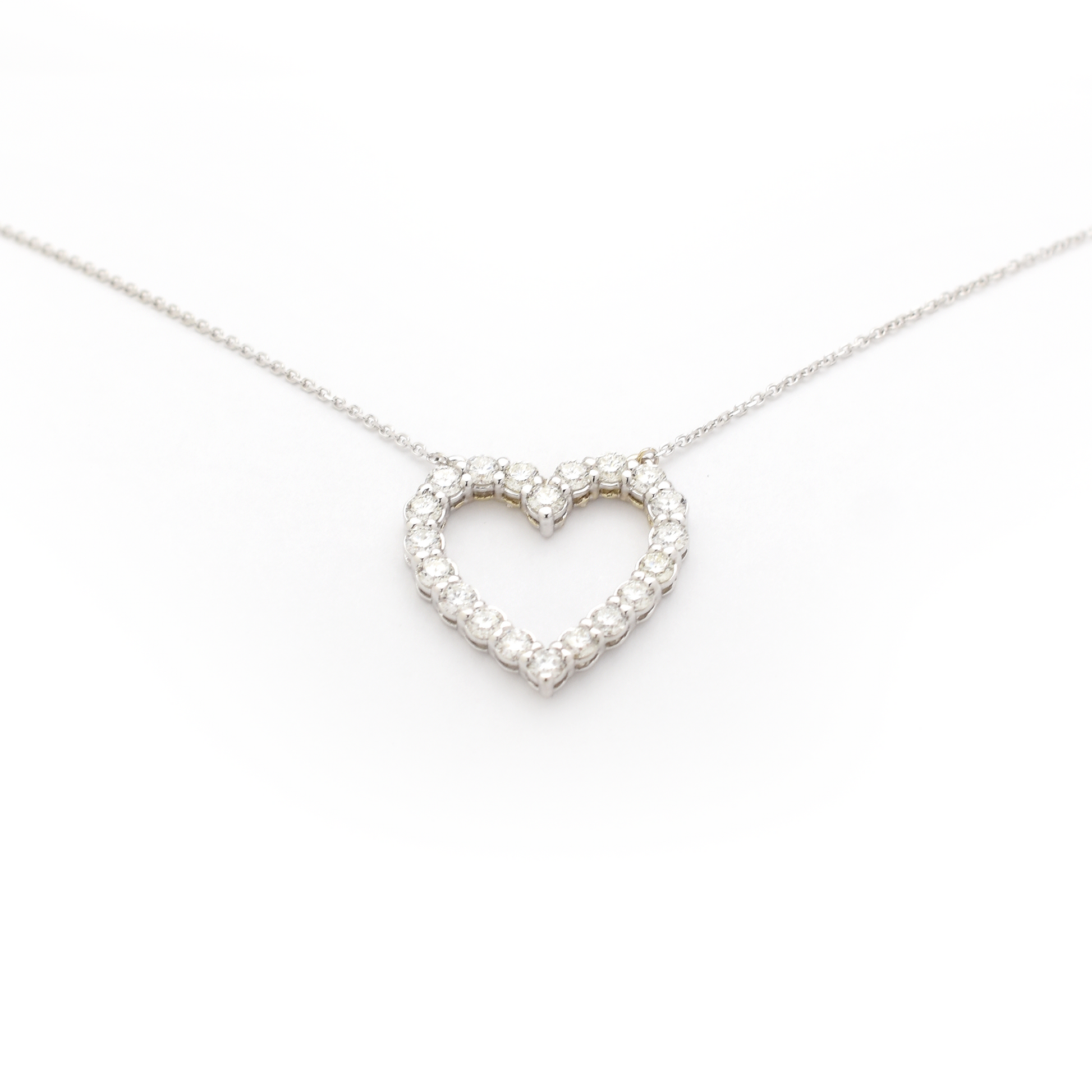 large diamond heart necklace - 1.70 carat natural diamonds