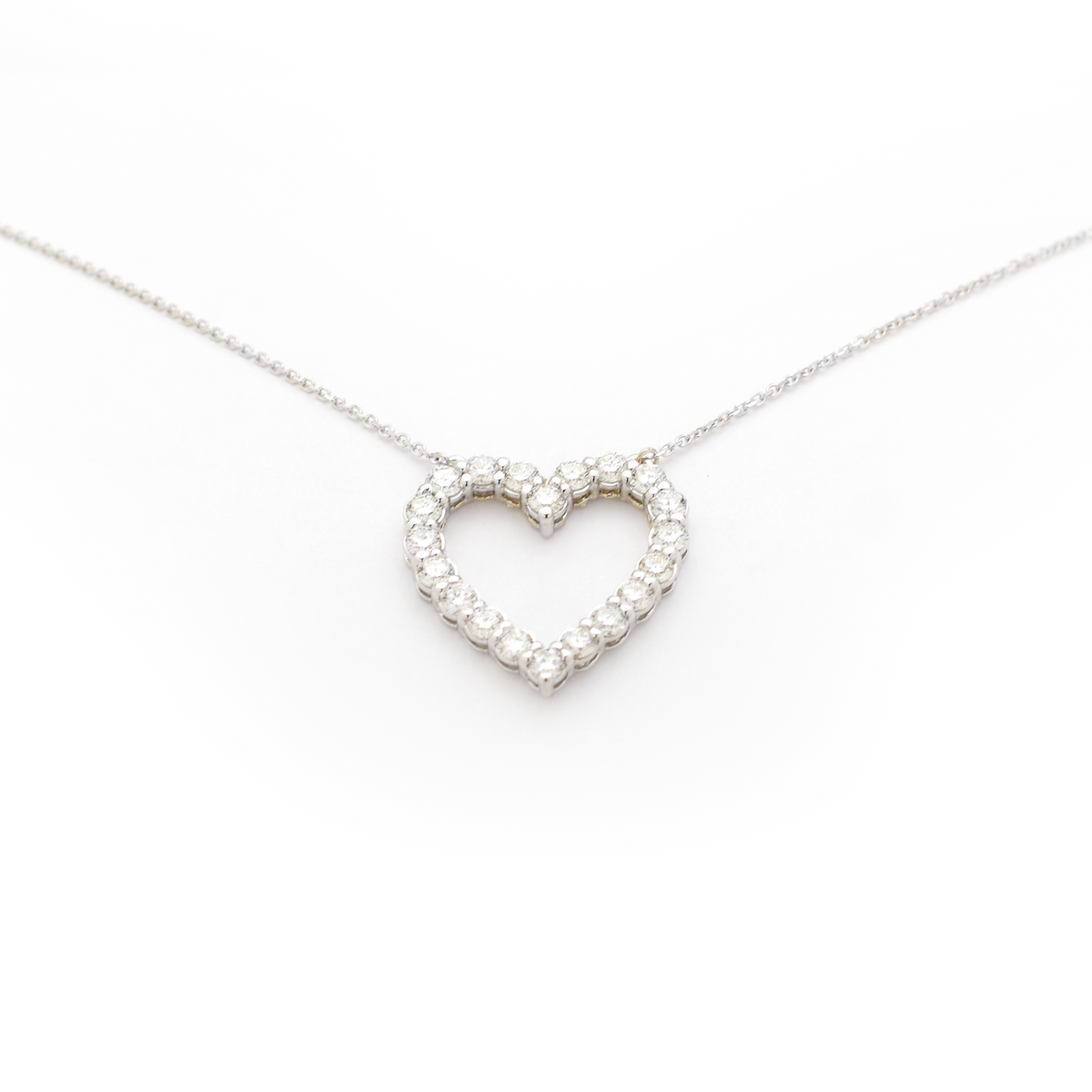 large diamond heart necklace - 1.70 carat natural diamonds
