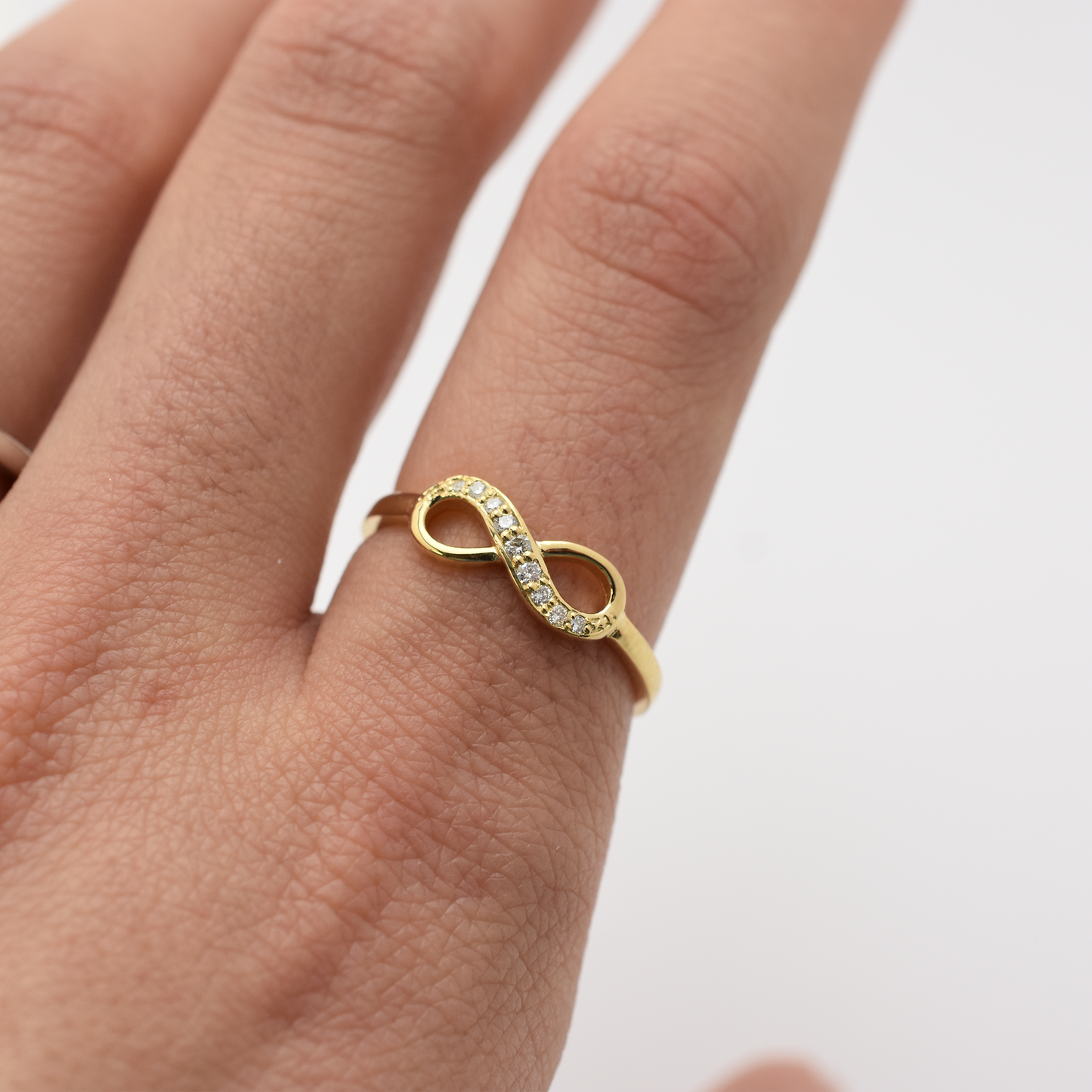 14k Diamond Infinity Ring