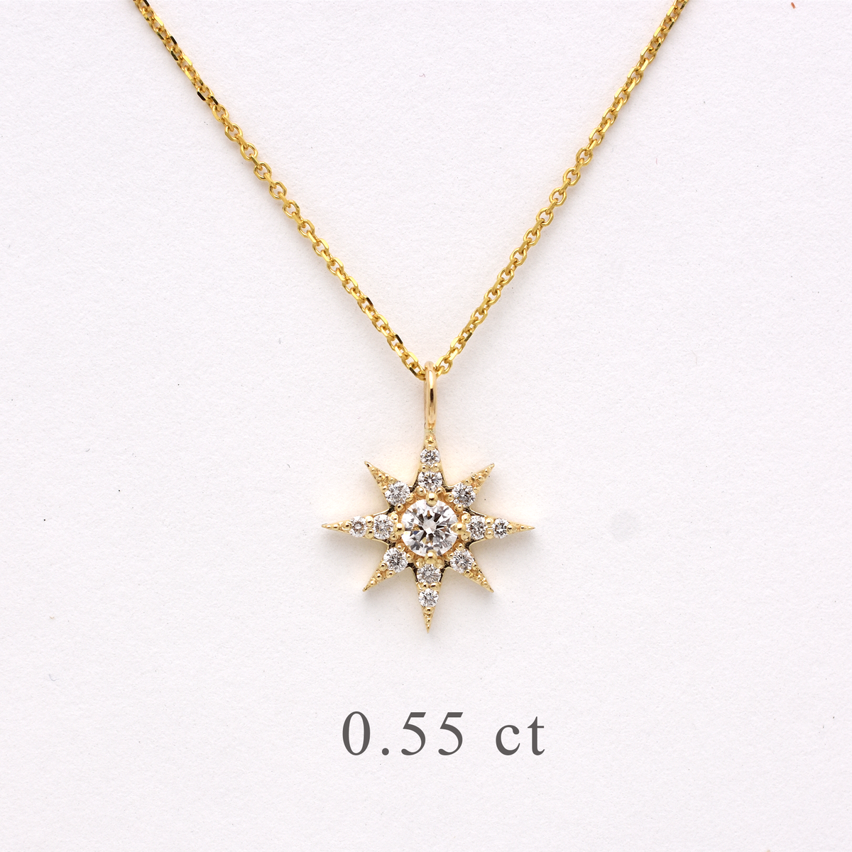 14K Gold Diamond North Star Necklace - Celestial diamond necklace