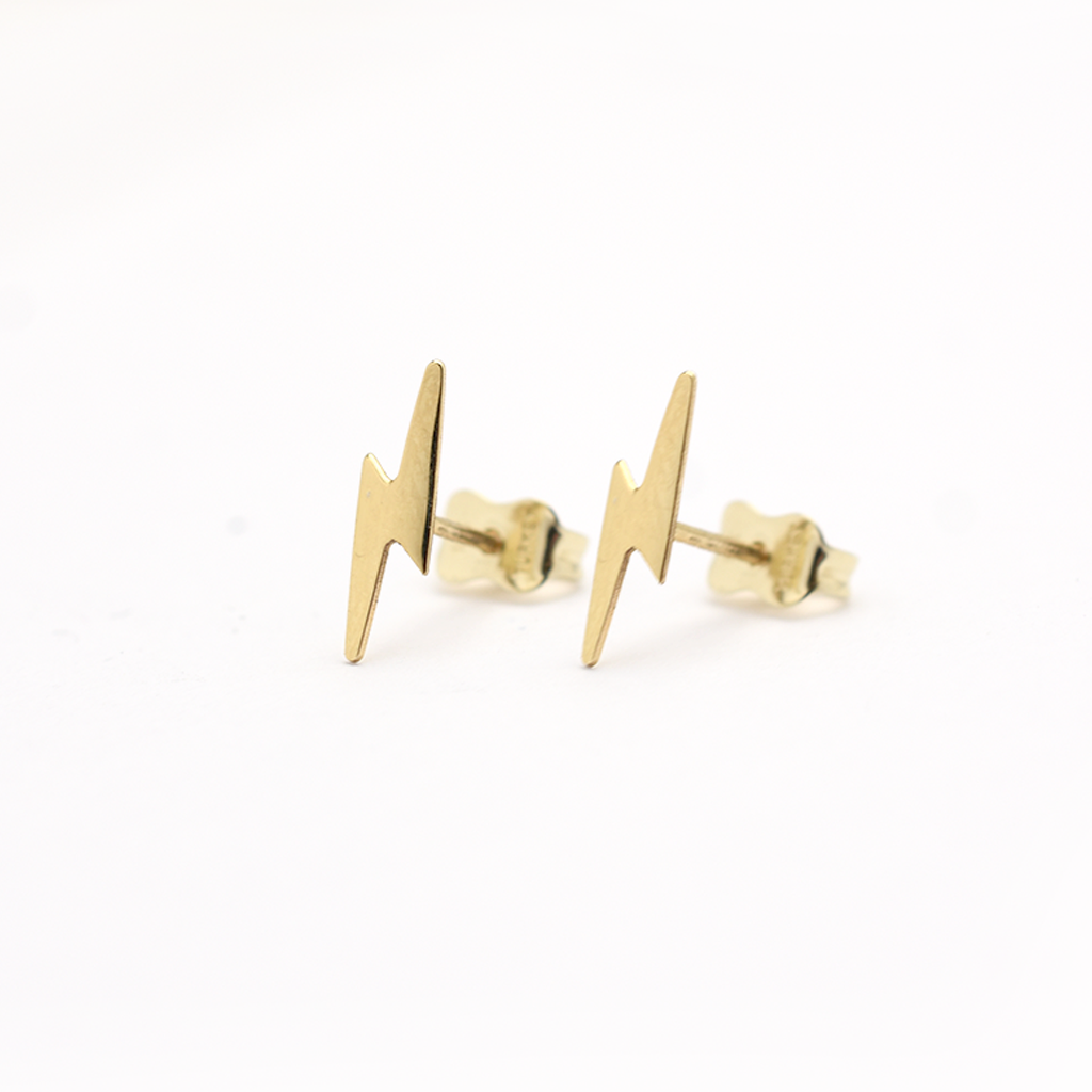 14k Lightning Bolt Earrings