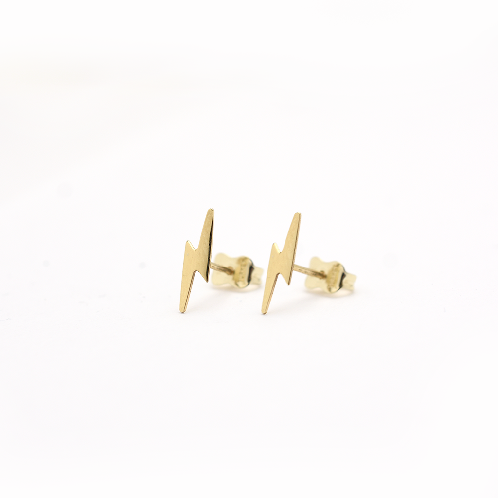 14k Lightning Bolt Earrings