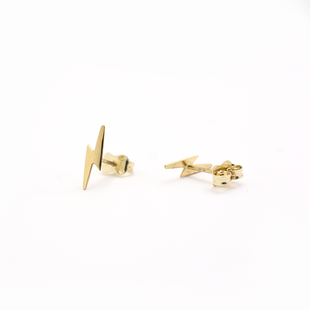 14k Lightning Bolt Earrings