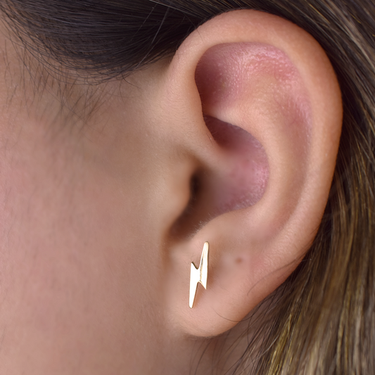 14k Lightning Bolt Earrings