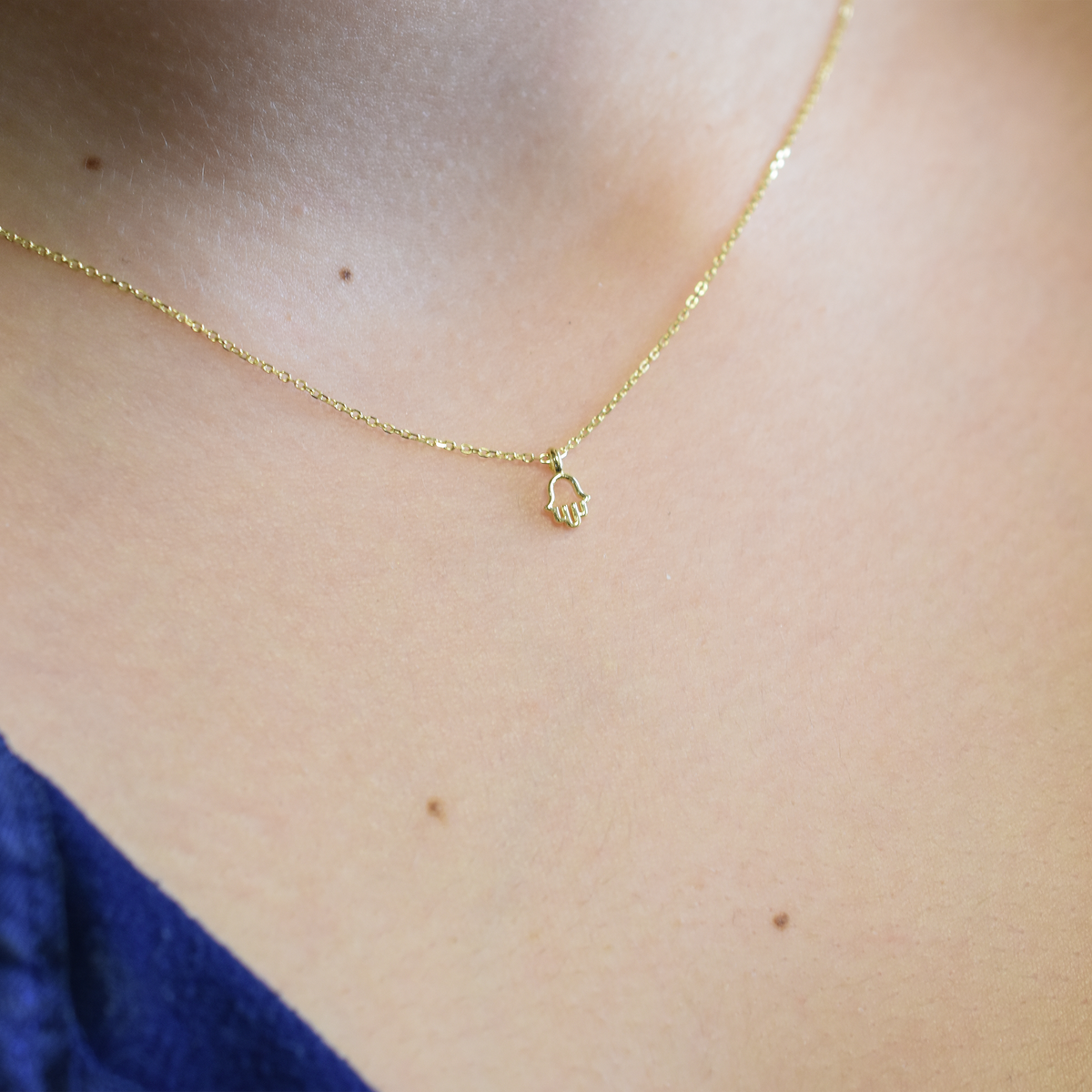 14k Mini Hamsa Necklace