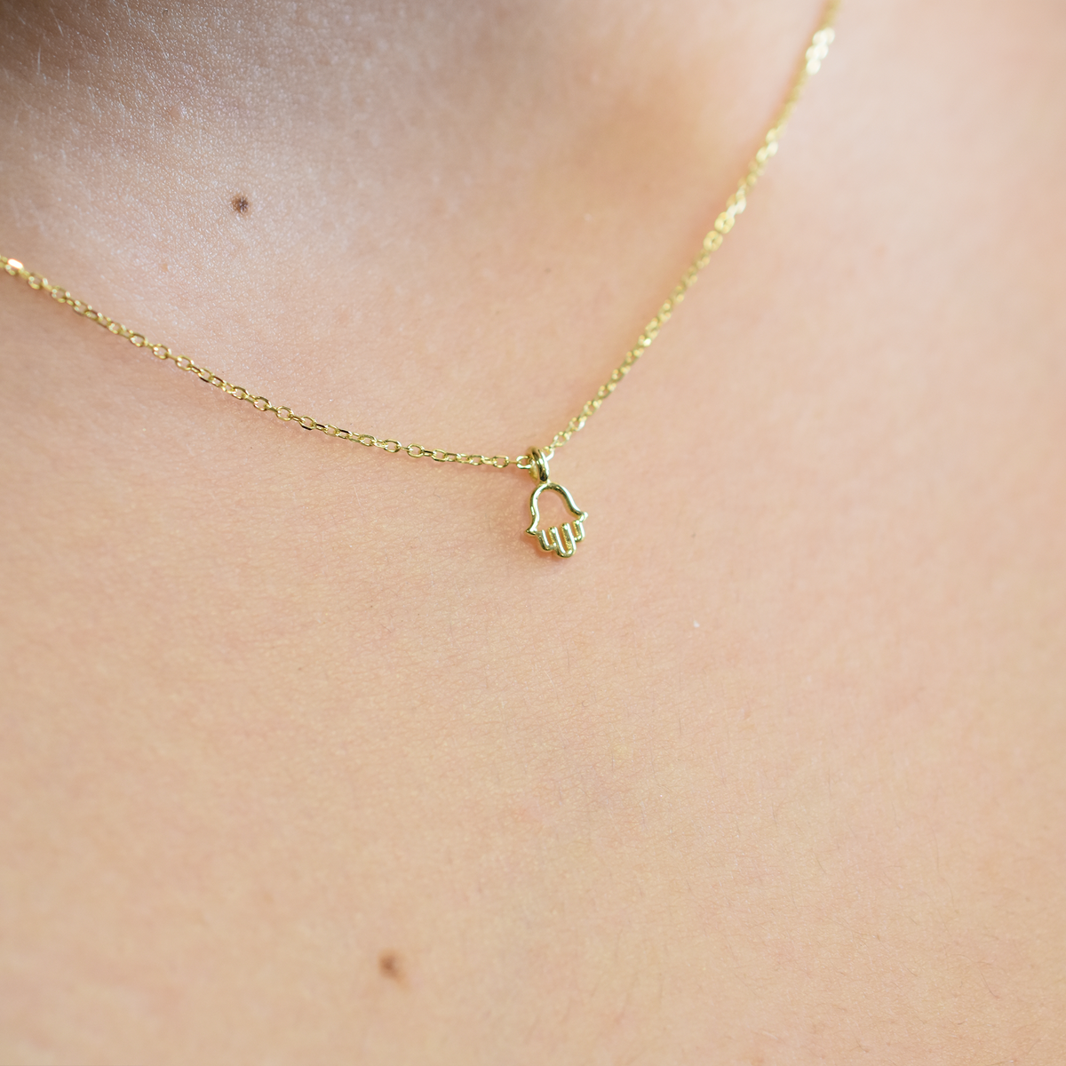 14k Mini Hamsa Necklace