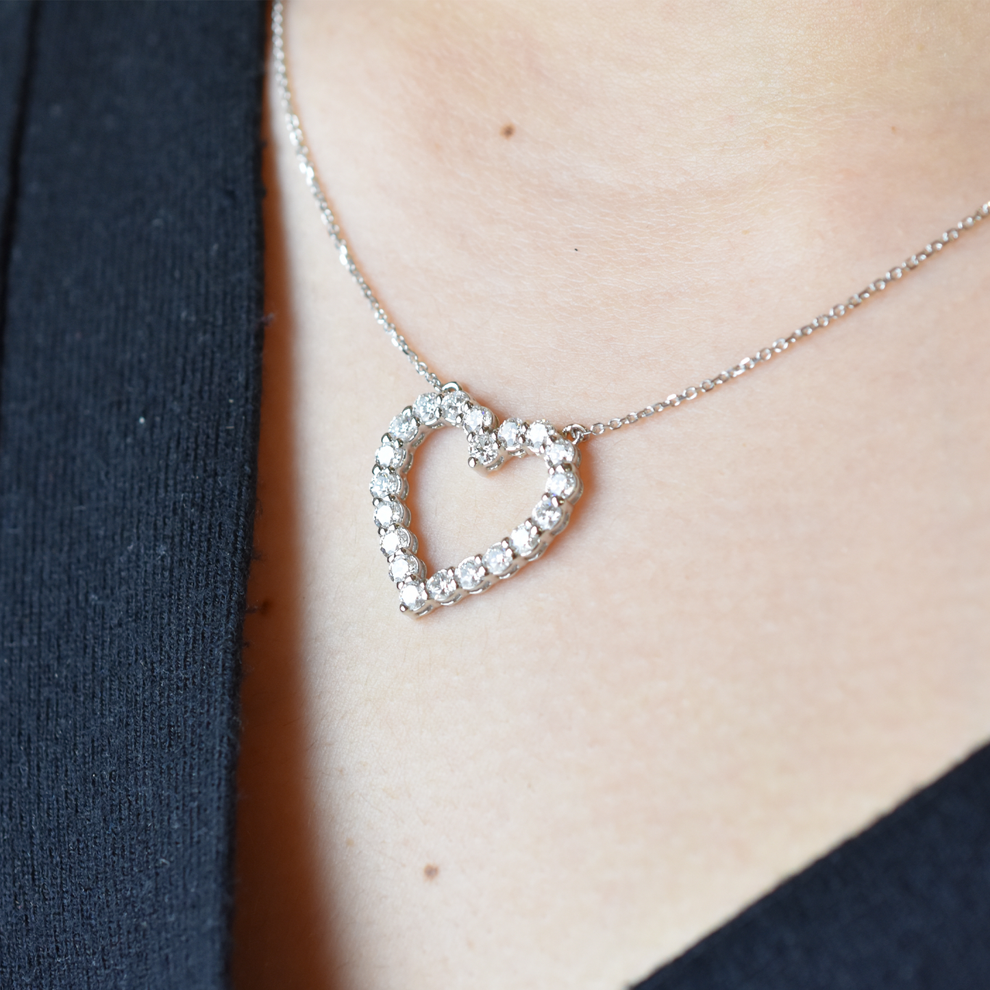 Diamond Heart Necklace 1.70 carat