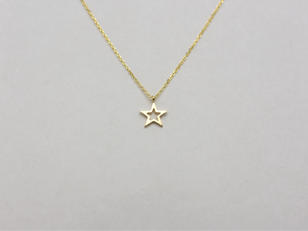 14k gold star necklace