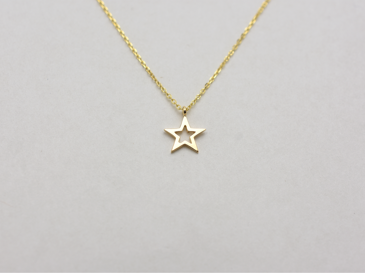 14k gold star necklace