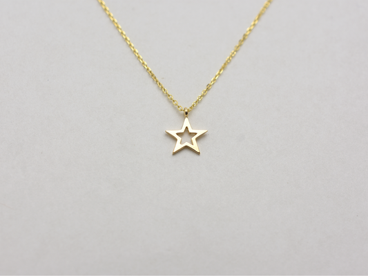 14k gold star necklace