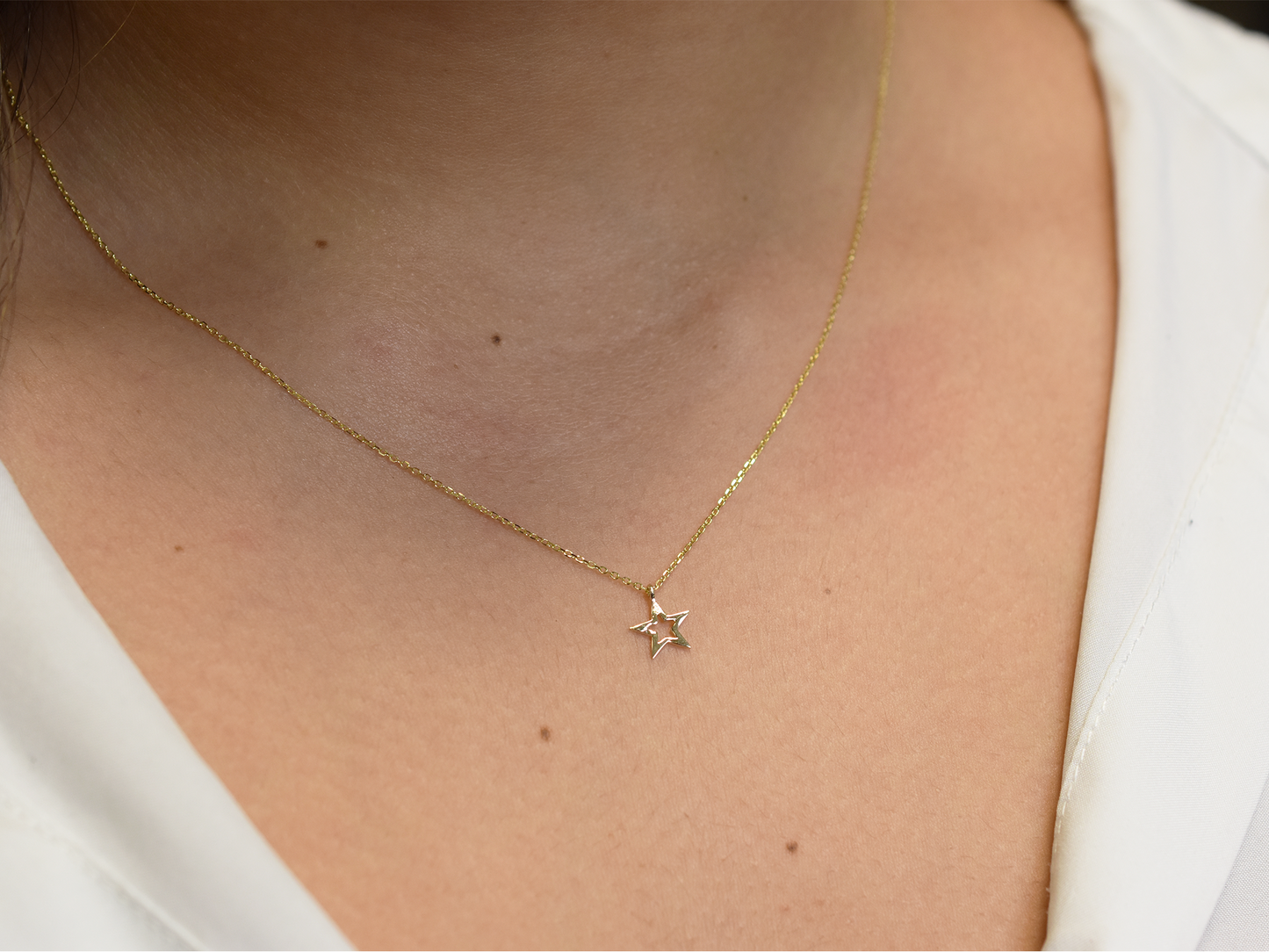 14k gold star necklace