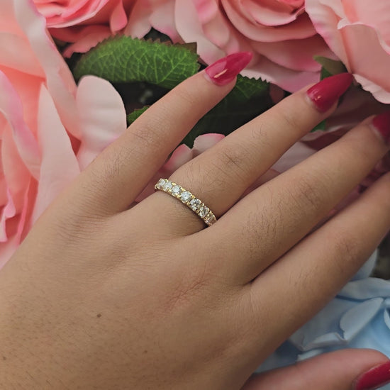 diamond wedding band - 14k solid gold diamond wedding ring - bridal ring - ladies diamond wedding band- 0.90 ct diamond ring