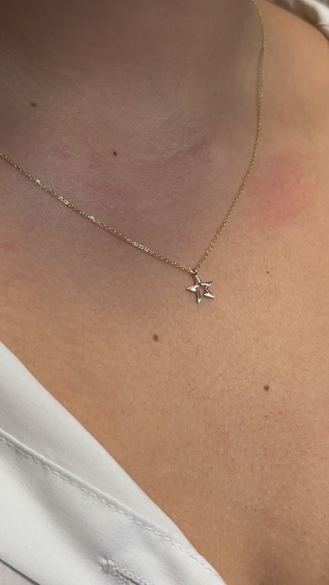 14k gold star necklace