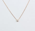 14k Gold Diamond Bezel Necklace 0.15 ct
