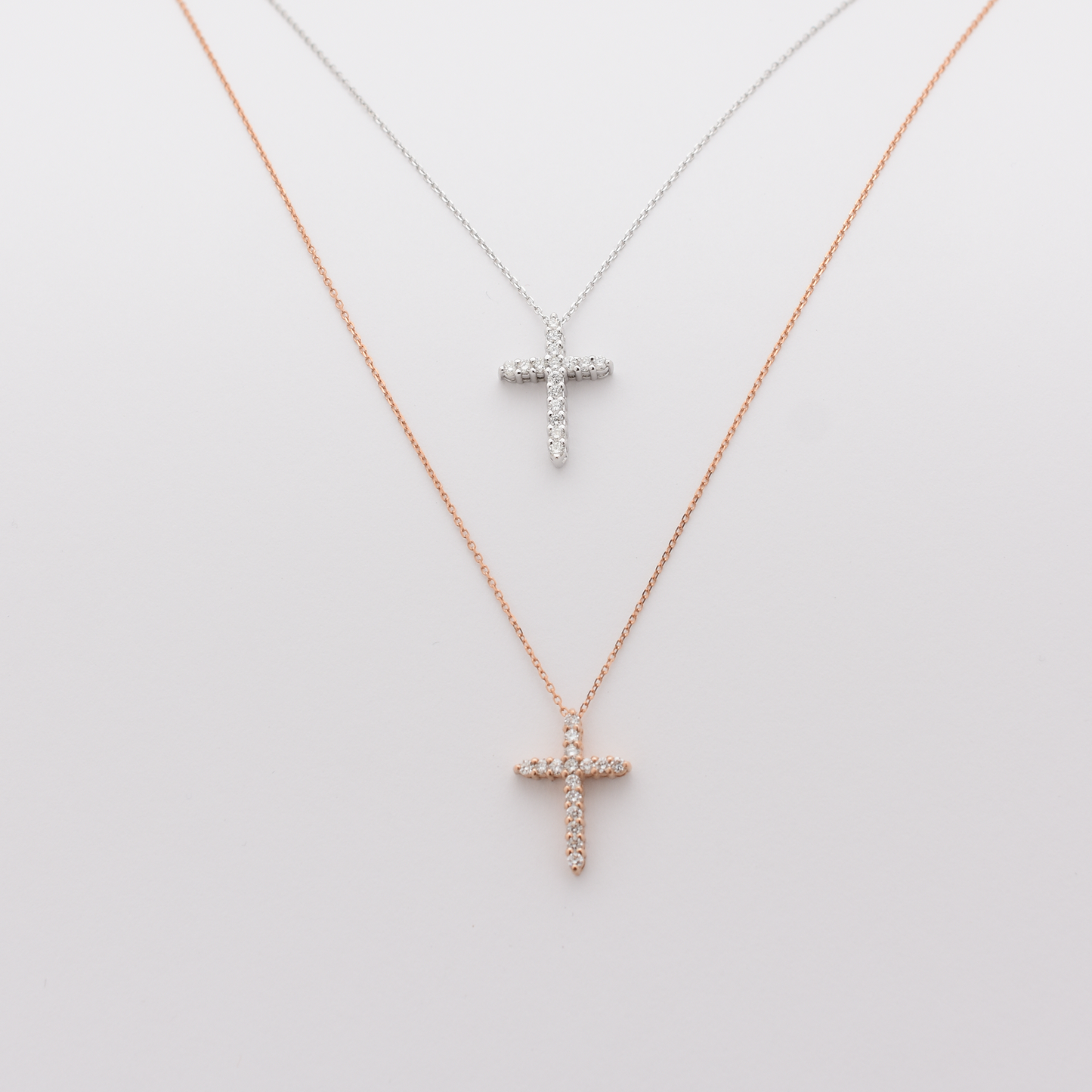 14K 0.35 CT Diamond Cross Necklace