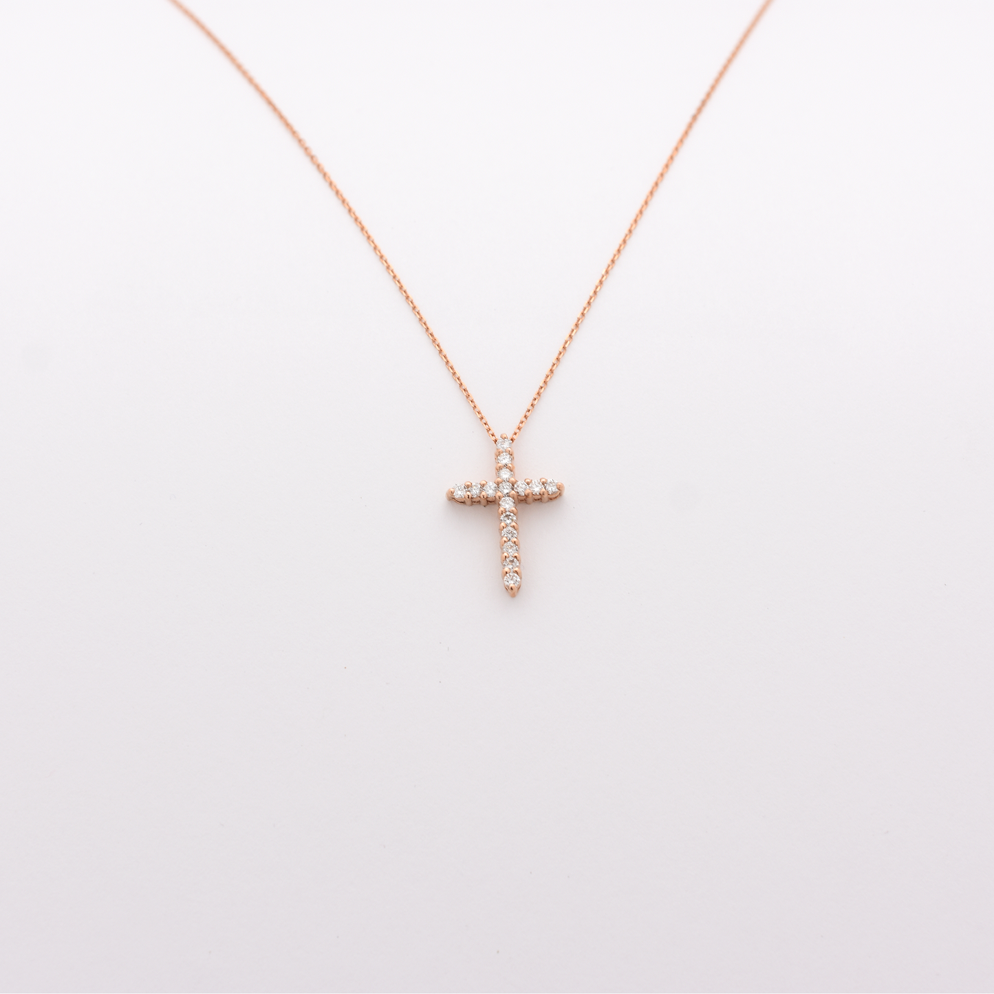 14K 0.35 CT Diamond Cross Necklace