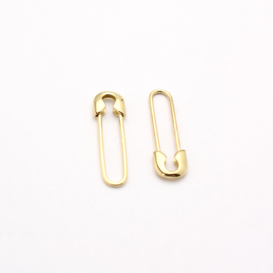 14k Gold Safety Pin Earrings