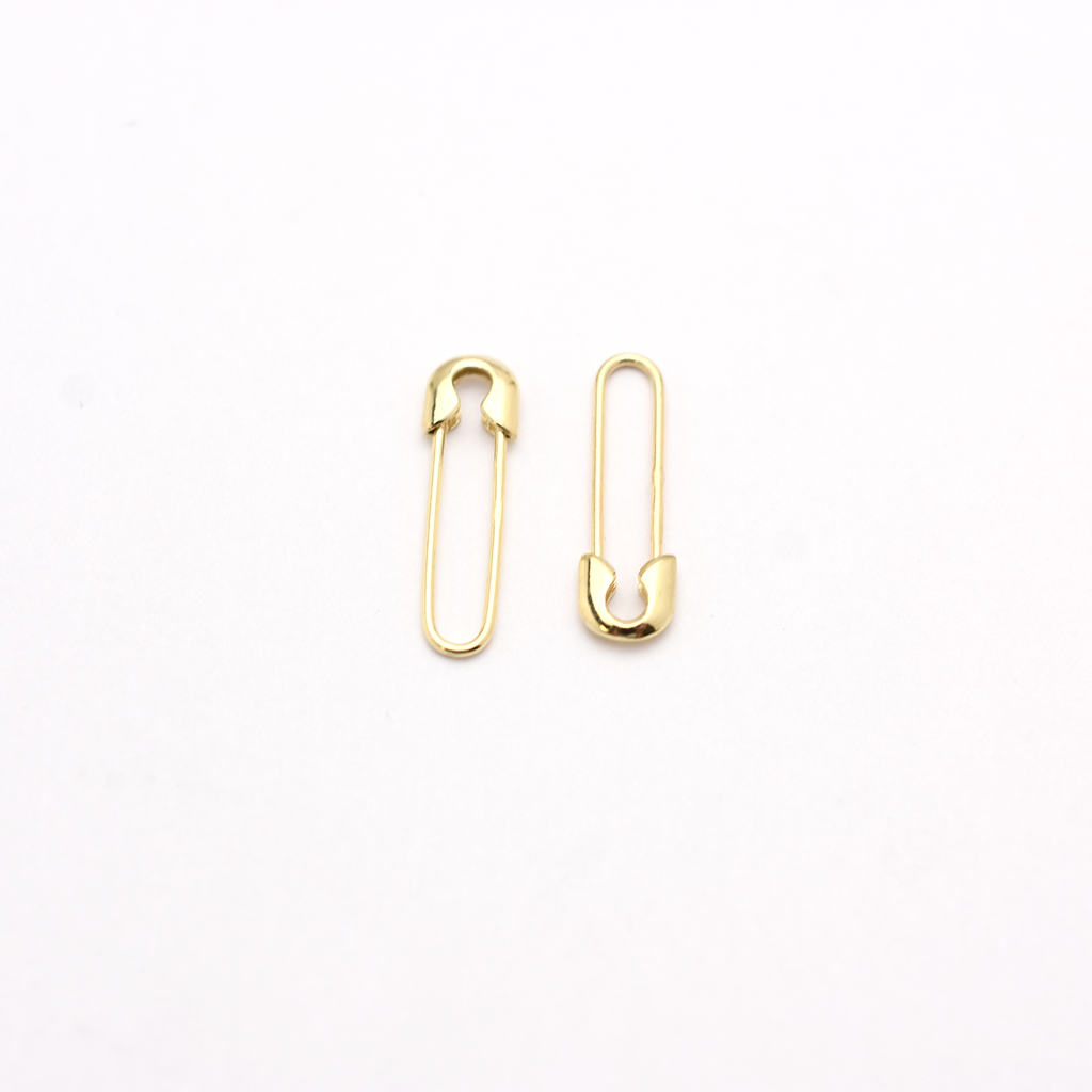 14k Gold Safety Pin Earrings